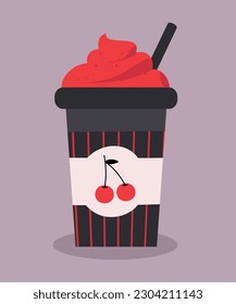 Illustration flaches Design mit Kirschmilch