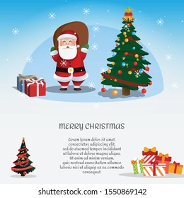 illustration flat design concept for holiday, merry chirstmas, celebration, winter and much more