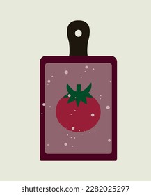 Illustration Flat Design Cutting Board with Pattern Tomato