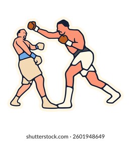 illustration flat design fight boxing