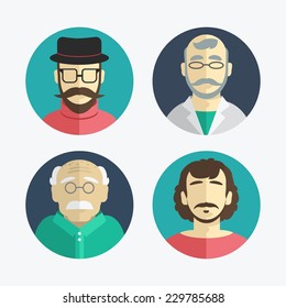 illustration of flat design men icons collection