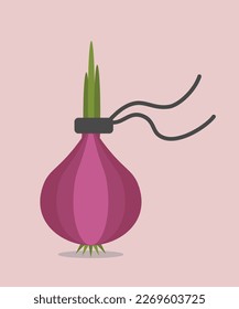  illustration Flat Design with Onion