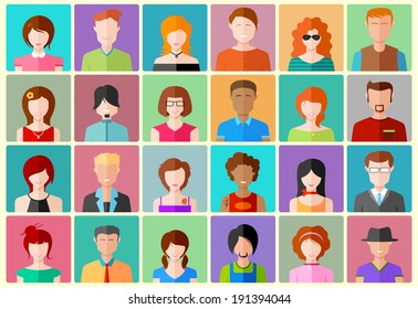 Illustration Of Flat Design People Icon