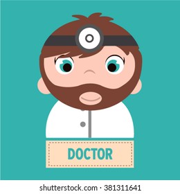 Illustration of flat design. People icons collection: doctor\.