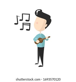 Illustration Flat Design People Singing a Song