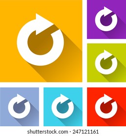 illustration of flat design set icons for refresh