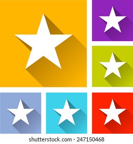 illustration of flat design set icons for star