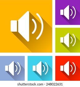 illustration of flat design set icons for sound