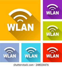 illustration of flat design set icons for wlan