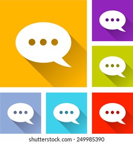 illustration of flat design set icons for chat speech