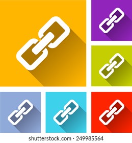 illustration of flat design set icons for link