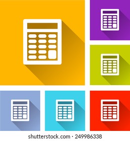 illustration of flat design set icons for calculator