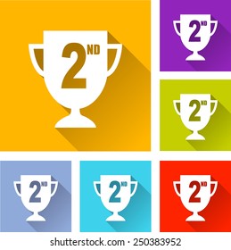 illustration of flat design set icons for cup of second