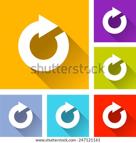 illustration of flat design set icons for refresh