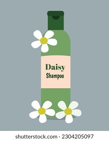 Ilustración Diseño Plano Shampoo Con Daisy	