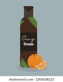 Ilustración Diseño Plano Shampoo Con Naranja