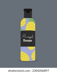 Illustration Flach-Design-Shampoo mit Ananas