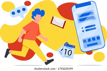 illustration flat design social network vector