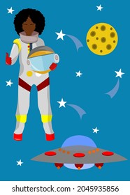 

illustration in flat design style on theme of space and astrology