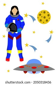 
illustration in flat design style on theme of space and astrology