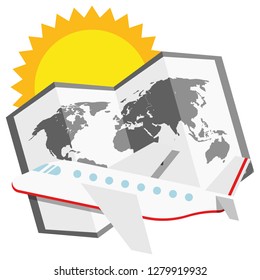 Illustration flat design Summer Holiday Travel for the creative use in graphic design