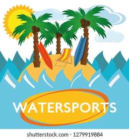 Illustration flat design watersports for the creative use in graphic design