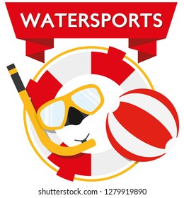 Illustration flat design watersports for the creative use in graphic design