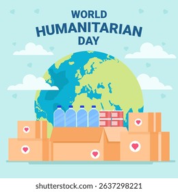 illustration flat design for world humanitarian day