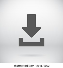 Illustration of Flat Download Upload Icon Vector Load Symbol Button Background