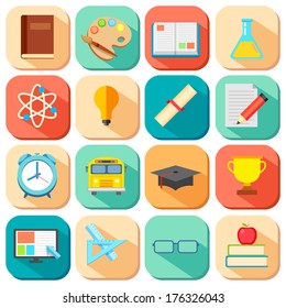 illustration of Flat Education Icon set