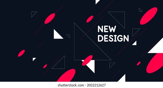Ilustración con figuras planas de formas geométricas. Composiciones de puntos de color. Ilustración vectorial.