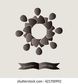 Illustration of Flat Group of People business  meeting Icon Vector
