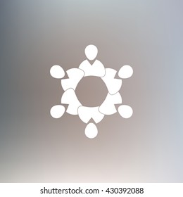 Illustration of Flat Group of People business  meeting Icon 