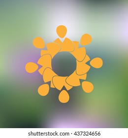 Illustration of Flat Group of People business  meeting Icon Vector