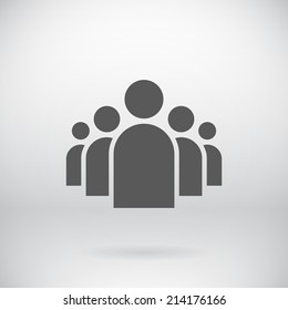 Illustration Of Flat Group Of People Icon Vector Symbol Background