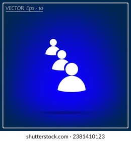Illustration of Flat Group of People Icon Vector Symbol Background