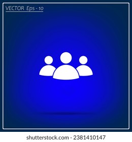 Illustration of Flat Group of People Icon Vector Symbol Background