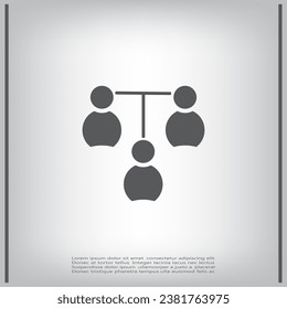 Illustration of Flat Group of People Icon Vector Symbol Background