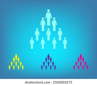 Illustration of Flat Group of People Icon Vector Symbol Background