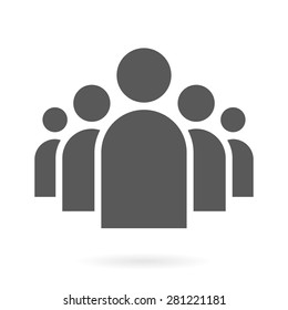 Illustration Of Flat Group Of People Icon Vector Symbol Background