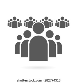 Illustration Of Flat Group Of People Icon Vector Symbol Background