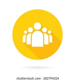 Illustration of Flat Group of People Icon Vector Symbol Background