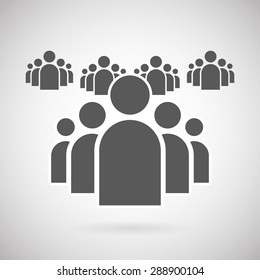 Illustration of Flat Group of People Icon Vector Symbol Background