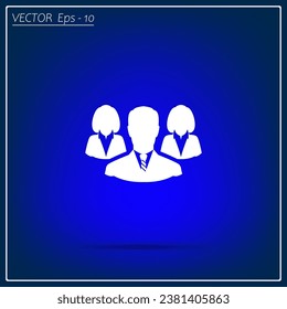 Illustration of Flat Group of People Vector Icon 