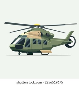  illustration of flat helicopter in simple colored vector drawing isolated background