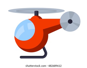 Illustration of Flat icon. Icon of copter. A graphic element on the subject of news. Icon or sign isolated on white background. Illustration of copter on flat style.