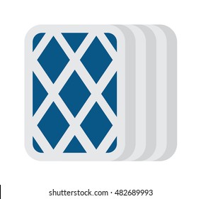Illustration of Flat icon. Icon of deck of cards. A graphic element on the subject casino. Icon or sign isolated on white background. Illustration of deck of cards in flat style.