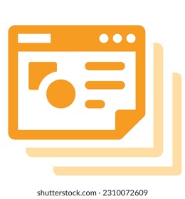illustration of a flat icon layout website
