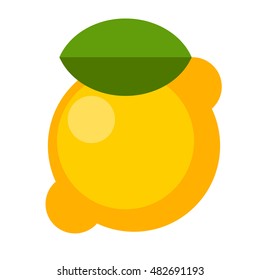 Illustration of Flat icon. Icon of lemon. A graphic element on the subject casino. Icon or sign isolated on white background. Illustration of lemon in flat style.