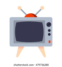 Illustration of Flat icon. Icon of TV. A graphic element on the subject of news. Icon or sign isolated on white background. Illustration of tv on flat style.